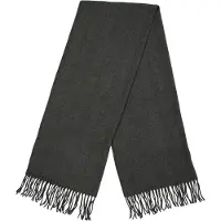 Pieces Effen sjaal met franjes (Donkergrijs Melange)
