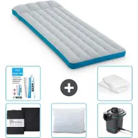 Intex Campingmat - Twijfelaar - 72 x 189 x 20 cm - Blauw - Inclusief Hoeslaken - Kussen - Pomp - Reparatieset en Kussenbeschermer