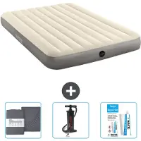 Intex Luchtbed - 2-Persoons - 152 x 203 x 25 cm - Beige - Inclusief Hoeslaken - Pomp en Reparatieset