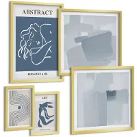 Tulup 5-Delige Schilderij Set - Stijlvolle abstracties en minimalistische kunstcomposities - 50 x 50 cm, 20 x 30 cm en 40 x 60 cm - Wanddecoratie - Moderne Interieurdecoratie - Muurdecoratie
