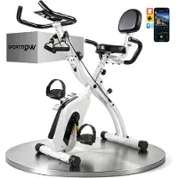 SPORTNOW Magnetische Hometrainer - Staal - 105 x 53,5 x 109 cm - Wit