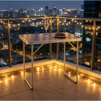 HAUSS SPOLE Campingtafel - Opvouwbare Lichtgewicht Klaptafel Voor Camping En Picknick - Draagbaar En Ruimtebesparend - Aluminium MDF - 70x50x60 Cm - Grijs