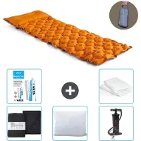 Intex Campingmat - 1-Persoons - 71 x 191 x 11 cm - Oranje - Inclusief Hoeslaken - Kussen - Pomp - Reparatieset en Kussenbeschermer