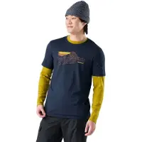 Smartwool - Alpine Trace Active Short Sleeve Graphic Tee - Merinoshirt M, blauw