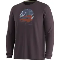 Smartwool - First Chair Pursuit Active Long Sleeve Graphic Tee - Merinolongsleeve L, grijs