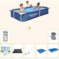 Bestway Steel Pro, rechthoekig zwembad - 221x150x43 cm - 8-delig - S22225