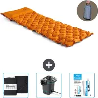 Intex Campingmat - 1-Persoons - 71 x 191 x 11 cm - Oranje - Inclusief Hoeslaken - Pomp en Reparatieset