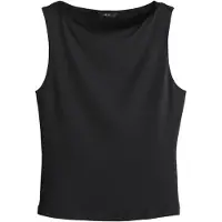 Next - Dames - Zachte soepelvallende mouwloze top met boothals - Zwart