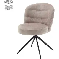 Tower Living Eetkamerstoel Carro draaibaar Chenille - Ice grey - eetkamerstoelen set van 2