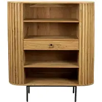 Wohnling Boekenkast acaciahout 122 cm hoog