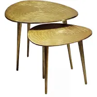Wohnling Bijzettafelset aluminium goud