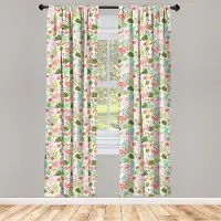 Abakuhaus Flamingo – Gordijn-Set 2x75x175 cm – Mikrofaser, Halfschaduw, Meerkleurig