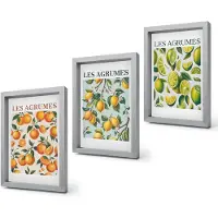 Coloray 4-Delige Schilderij Set - Fruitige citruspatronen in pastelkleuren - 20 x 30 cm - Schilderijen Set - Wanddecoratie - Woonkamer - Woonkamer Decoratie