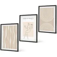 Coloray 4-Delige Schilderij Set - Abstracte patronen, delicate boho-decoraties - 40 x 60 cm - Moderne Wanddecoratie - Woonkamer