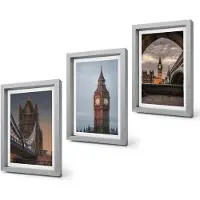 Coloray 4-Delige Schilderij Set - Uitzicht op Londen met de brug en de Big Ben. - 20 x 30 cm - Stijlvolle Muurdecoratie - Kantoor