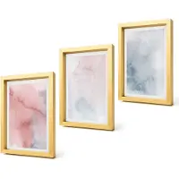 Coloray 4-Delige Schilderij Set - Pastelkleurige aquarelverf op canvas met kleurrijke texturen - 20 x 30 cm - Decoratieve Muurdecoratie - Slaapkamer - Moderne Wanddecoratie