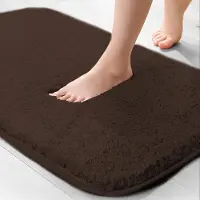 Famanu – Microvezel badmat, super dik en absorberend, 40 x 60 cm, koffiebruin