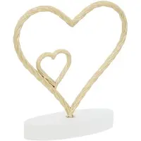 Atmosphera Decoratie hart goud metaal - op voet - 26 cm