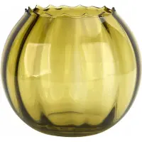 Krosno Glazen Vaas 15,5 cm Olijfgroen Optisch Glas -