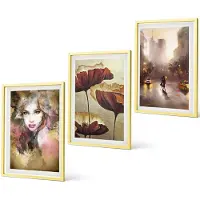 Coloray 3-Delige Schilderij Set - Kleurrijke Stadsgezichten In Een Moderne Stijl. - 40 x 60 cm - Decoratieve Schilderijen - Wanddecoratie - Hal - Stijlvolle Muurdecoratie