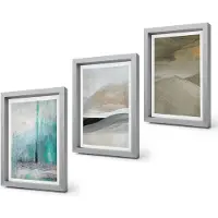 Coloray 4-Delige Schilderij Set - Geschilderde abstracte minimalistische decoraties - 20 x 30 cm - Muurdecoratie - Schilderijen Set - Woonkamer - Moderne Wanddecoratie