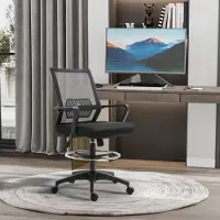 HAUSS SPOLE Bureaustoelen - Ergonomische Bureaustoel Met Gebogen Rugleuning - Wippfunctie, Draaibaar, Met Wieltjes Voor Kantoor - 64×59×124 cm - Metaal - Zwart