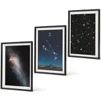 Coloray 3-Delige Schilderij Set - Kosmische Landschappen Van Sterrenstelsels En Dierenriemconstellaties Ram - 40 x 60 cm - Muurdecoratie - Interieur Decoratie - Moderne Wanddecoratie