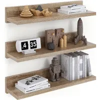 Famanu – Set van 3 zwevende wandplanken, 39 cm, Sonoma