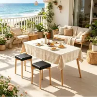 HAUSS SPOLE Eetkamerstoel - Set Van 2 - Stapelbaar Met Zachte Zitting - Voor Eetkamer, Keuken En Balkon - Hout En Kunstleer - Zwart