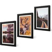 Coloray 4-Delige Schilderij Set - Berglandschappen met rendieren en een weg in de natuur - 20 x 30 cm - Muurdecoratie - Schilderijen Set - Woonkamer - Wanddecoratie