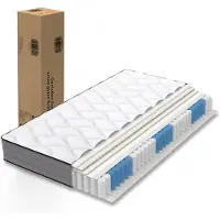 Merax Pocketveringmatras 160x200 cm - H3 Stevig Matras Met 7 Zones - Comfortschuim - Lyocell Hoes - OEKO-TEX - 20 cm Hoog