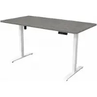 Sedero Elektrisch verstelbaar bureau - 140x80 cm - Single motor - Wit / Betonlook