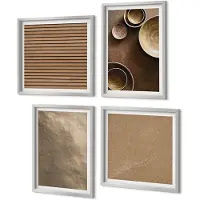 Coloray 4-Delige Schilderij Set - Stenen constructies in moderne minimalistische stijl - 40 x 40 cm en 40 x 60 cm - Wanddecoratie - Muurdecoratie - Woonkamer - Moderne Wanddecoratie