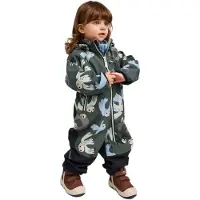 Reima - Kid's Mjosa Softshell Overall Print - Overall 92, olijfgroen
