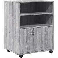 vidaXL Rolkast 60x48x81 cm bewerkt hout grijs sonoma eikenkleurig