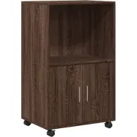 vidaXL Rolkast 55x40x91 cm bewerkt hout bruin eikenkleurig