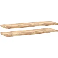 vidaXL Wandschappen 2 st zwevend 120x40x4 cm onbehandeld acaciahout