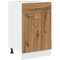 vidaXL Onderkast met lade Lyon 50x46x81,5 cm bewerkt hout artisanaal eiken