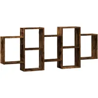 vidaXL Wandschap 159x18x65 cm bewerkt hout gerookt eikenkleurig