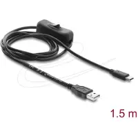 DeLOCK USB power cable Type-A male to USB Type-C male with switch 1.5 m