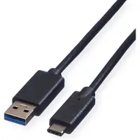 Roline USB 3.2 Gen 1 kabel, A-C, M/M, zwart, 2 m