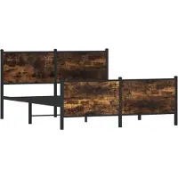 vidaXL Bedframe zonder matras metaal gerookt eikenkleurig 137x190 cm