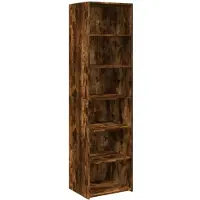vidaXL Hoge kast 50x41x185 cm bewerkt hout gerookt eikenkleurig