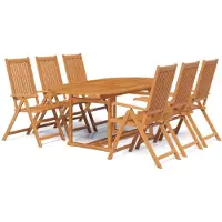 vidaXL 7-delige tuinset, massief acaciahout, 150-200 cm