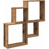 vidaXL Wandschap 80x15x78,5 cm bewerkt hout oud houtkleurig