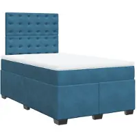 vidaXL Boxspring met matras fluweel blauw 120x190 cm