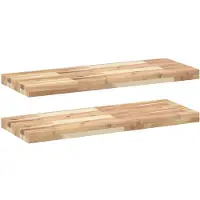 vidaXL Wandschappen 2 st zwevend 80x30x4 cm onbehandeld acaciahout