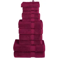 vidaXL 12-delige Handdoekenset SOLUND 600 g/m² bordeauxrood
