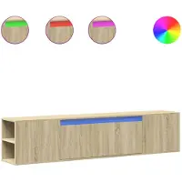 vidaXL Tv-wandmeubel met LED-verlichting 180x31x39,5 cm sonoma eiken