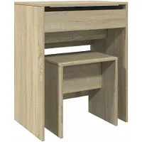 vidaXL Kaptafel met krukje 60x40x113,5 cm sonoma eikenkleurig